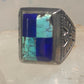 Navajo Phoenix ring mudman Turquoise Heavy Solid size 10.5 sterling silver women