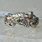 Black Hills Gold ring wedding band leaves size 8.25 sterling silver women men