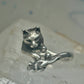 Cat ring chasing mouse band size 7 sterling silver women girls