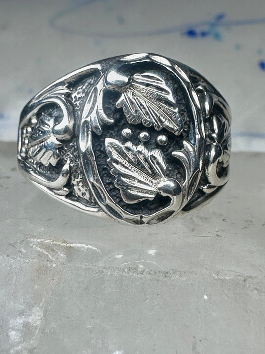 Vintage Wheeler Black Hills Gold Grape Vine Ring Sterling Silver - Size 17