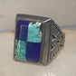 Navajo Phoenix ring mudman Turquoise Heavy Solid size 10.5 sterling silver women
