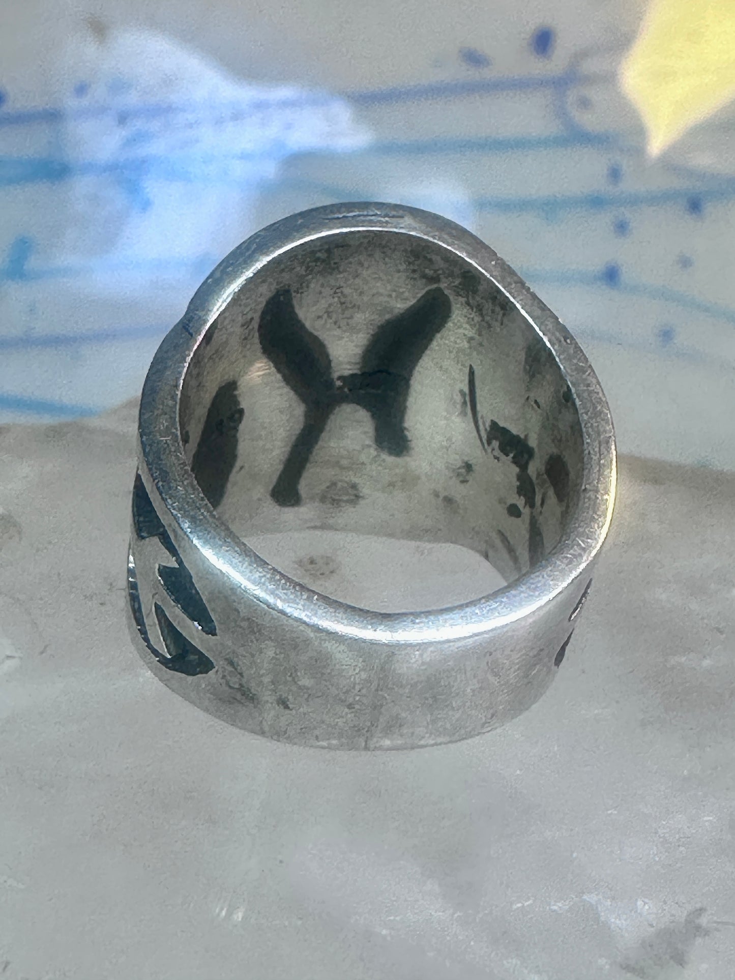 Love ring Peace band size 7.25 Valentine sterling silver women men