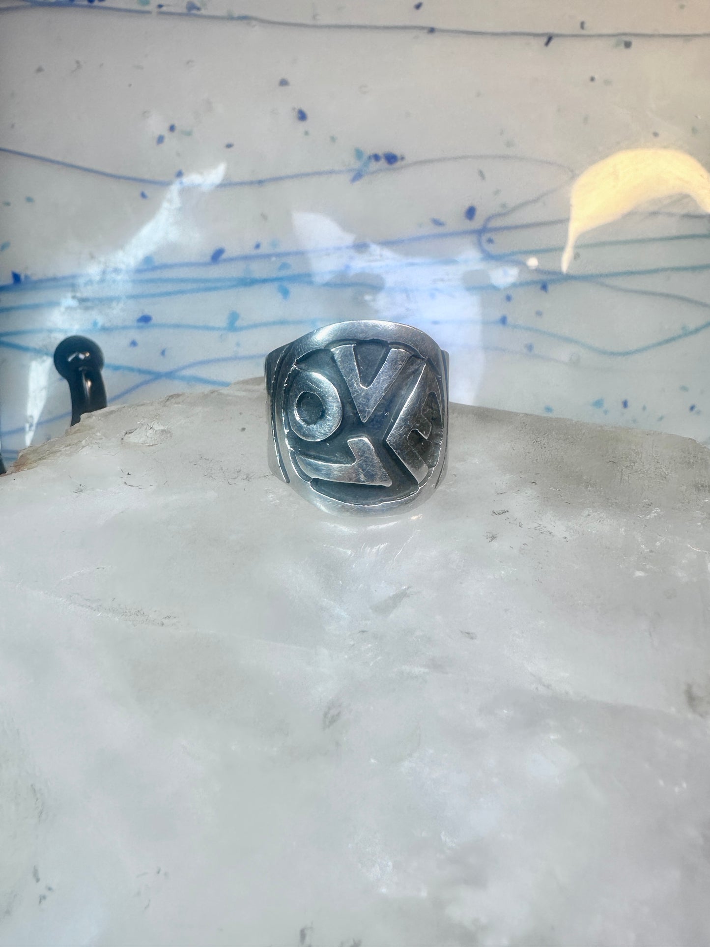 Love ring Peace band size 7.25 Valentine sterling silver women men