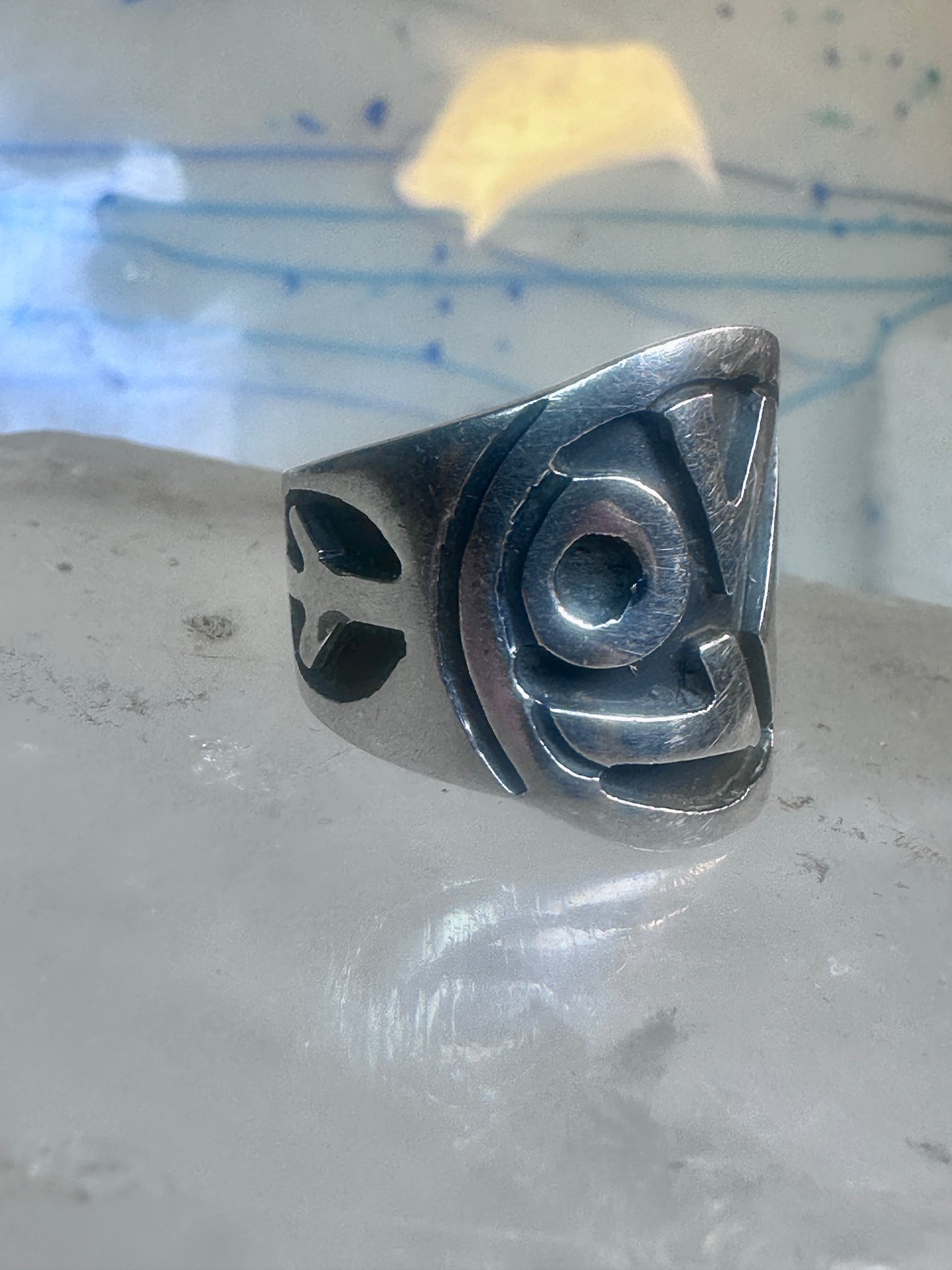 Love ring Peace band size 7.25 Valentine sterling silver women men