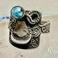 Saddle ring cowgirl band size 5.75 turquoise chips sterling silver women&nbsp;