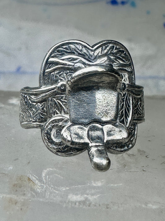 Saddle Ring Cowgirl Band Southwestern Sterling Silver - Size 8.25