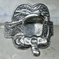 Saddle ring cowgirl band size 8.25 southwestern sterling silver