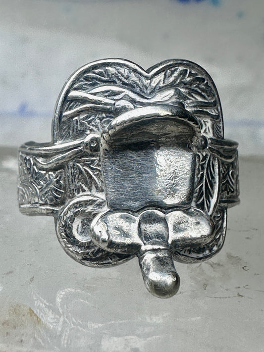 Saddle Ring Cowgirl Band Southwestern Sterling Silver - Size 8.25
