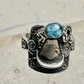 Saddle ring cowgirl band size 5.75 turquoise chips sterling silver women&nbsp;