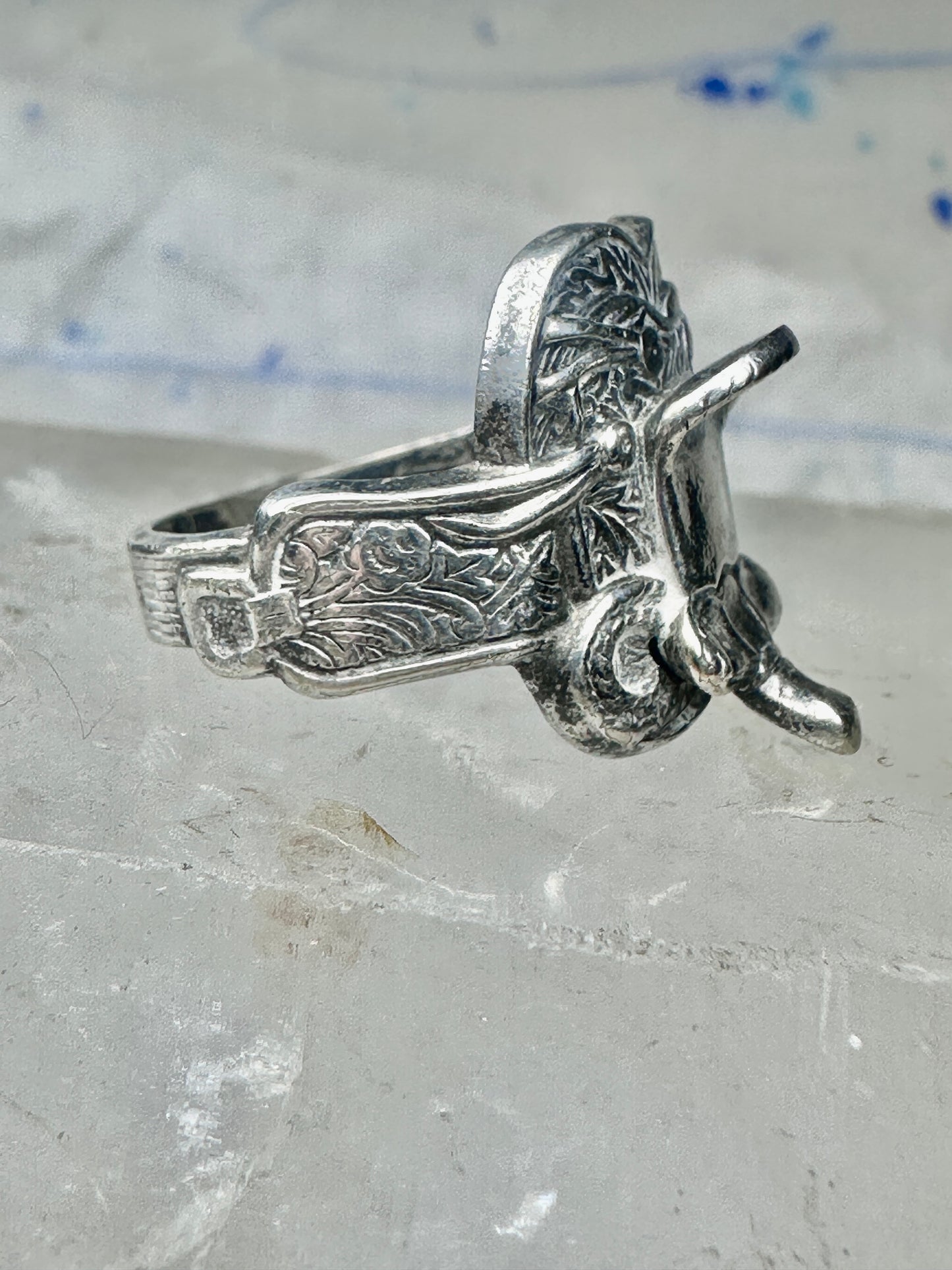 Saddle ring cowgirl band size 8.25 southwestern sterling silver