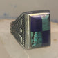 Navajo Phoenix ring mudman Turquoise Heavy Solid size 10.5 sterling silver women