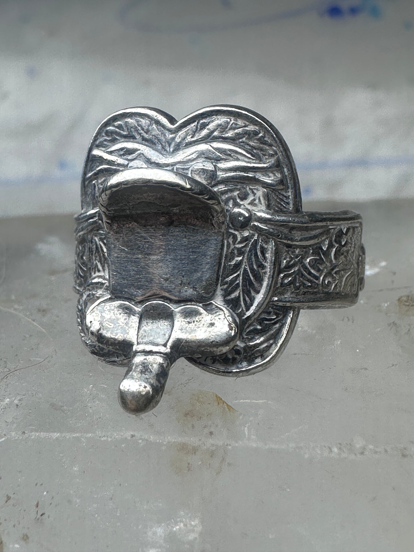 Saddle ring cowgirl band size 8.25 southwestern sterling silver