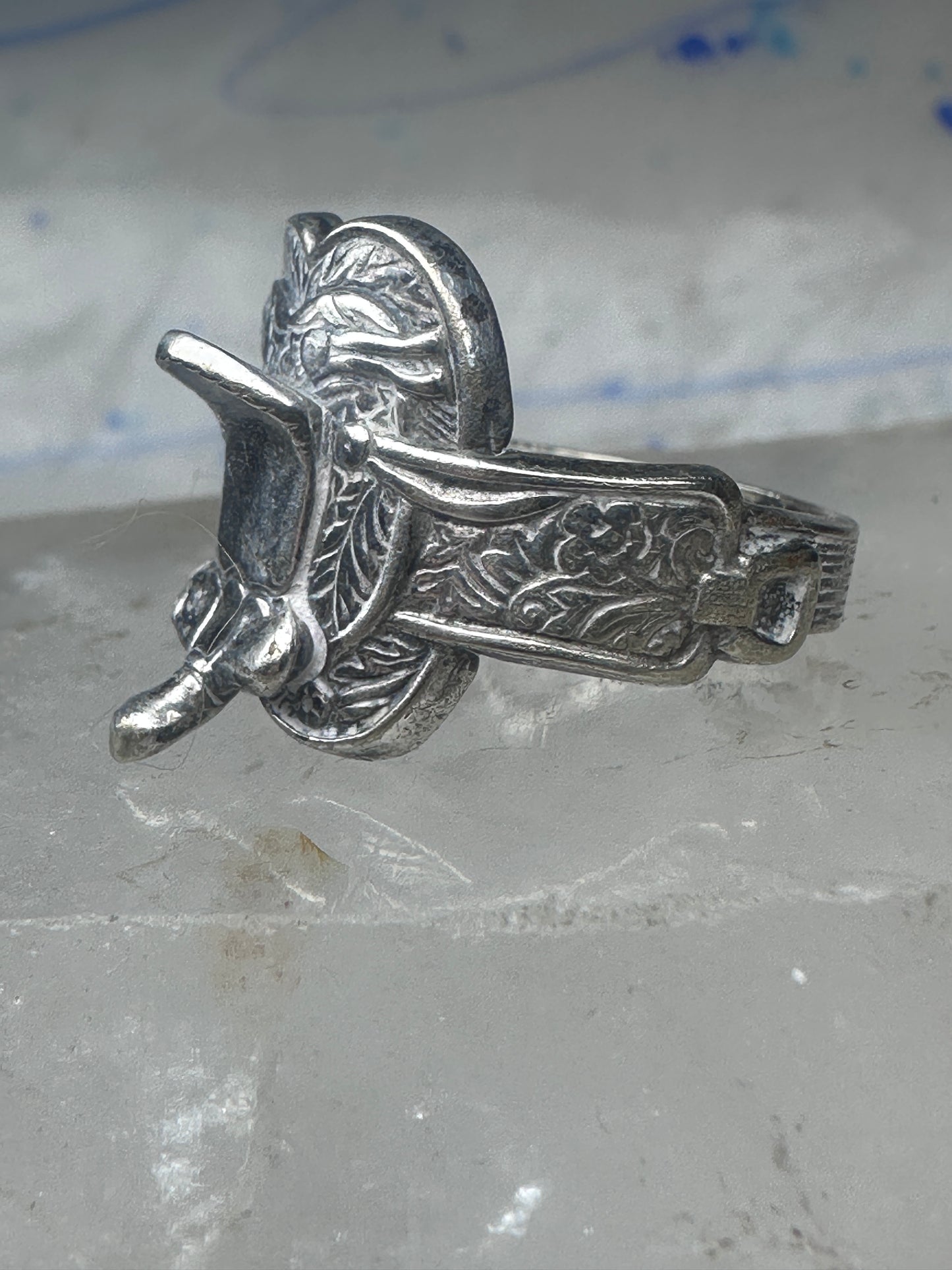 Saddle ring cowgirl band size 8.25 southwestern sterling silver