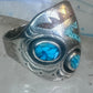 Turquoise coral ring southwest band size 10.50 sterling silver women men