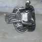 Saddle ring cowgirl band size 8.25 southwestern sterling silver