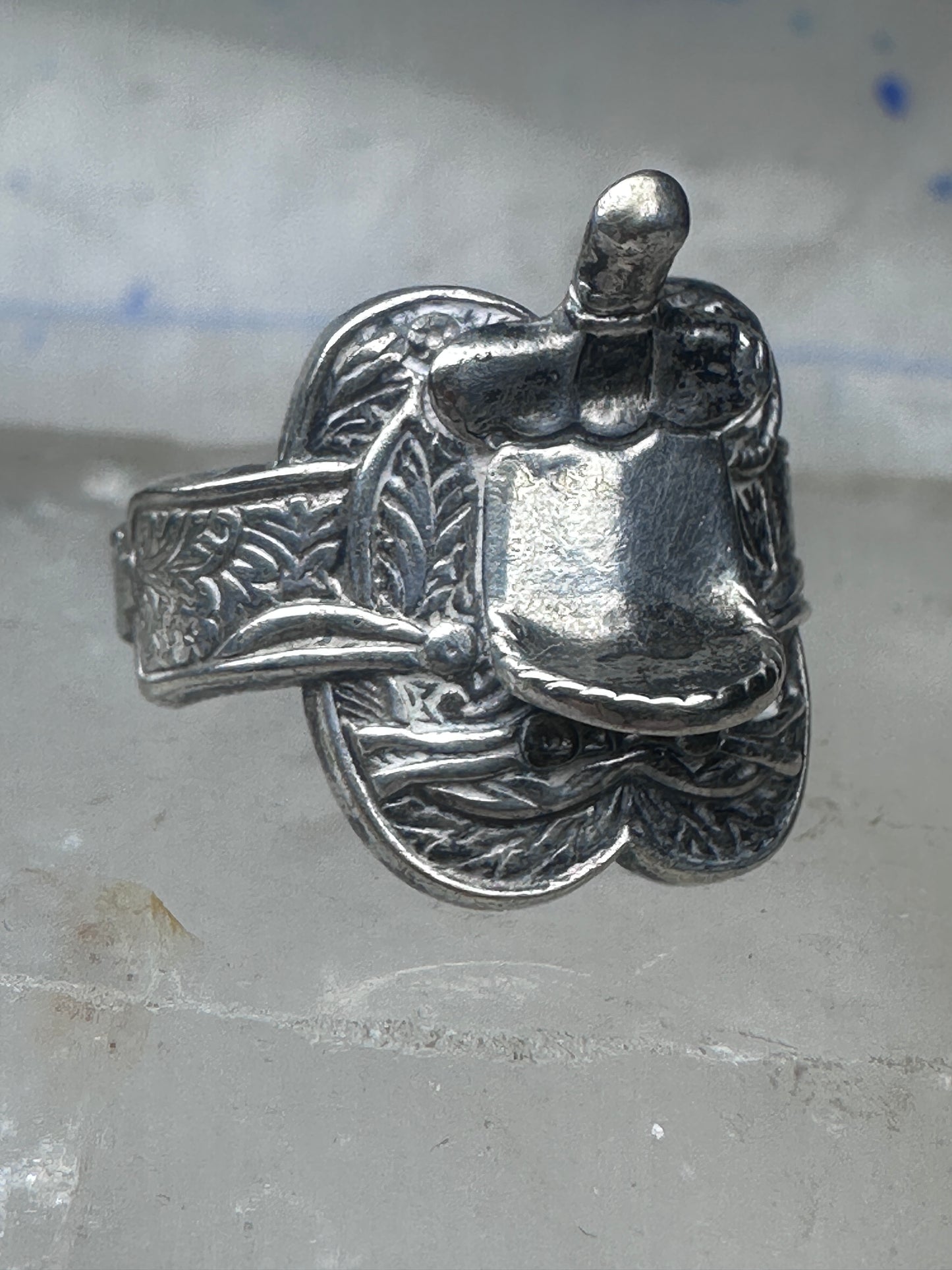 Saddle ring cowgirl band size 8.25 southwestern sterling silver