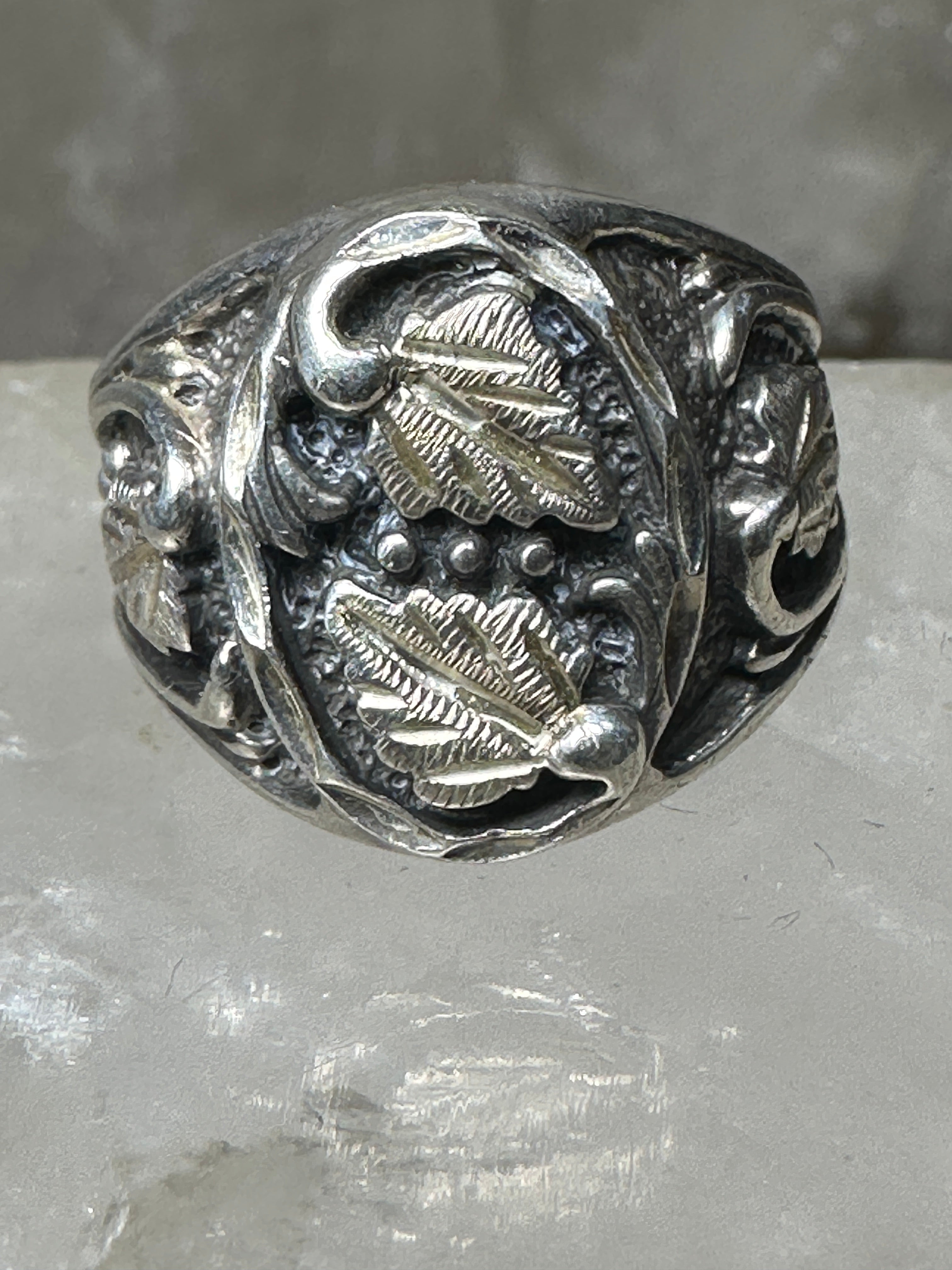 Black Hills Gold ring leaves size 9.25 sterling silver men women SpiritbeadNW