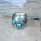 Turquoise coral ring southwest band size 10.50 sterling silver women men