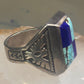 Navajo Phoenix ring mudman Turquoise Heavy Solid size 10.5 sterling silver women
