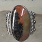 Agate ring southwest tribal sterling silver size 5 women