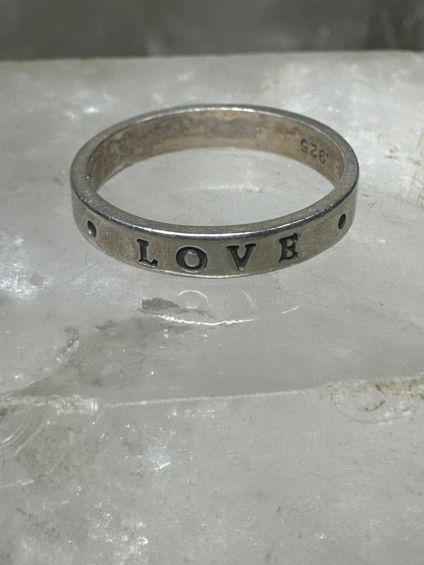 True Love Waits ring word band size 7 sterling silver women