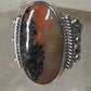 Agate ring southwest tribal sterling silver size 5 women