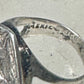 Lady face ring Floral Art Deco figurative size 7 sterling silver women