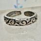 Toe ring scroll design floral band size 3 adj sterling silver women girls