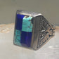 Navajo Phoenix ring mudman Turquoise Heavy Solid size 10.5 sterling silver women