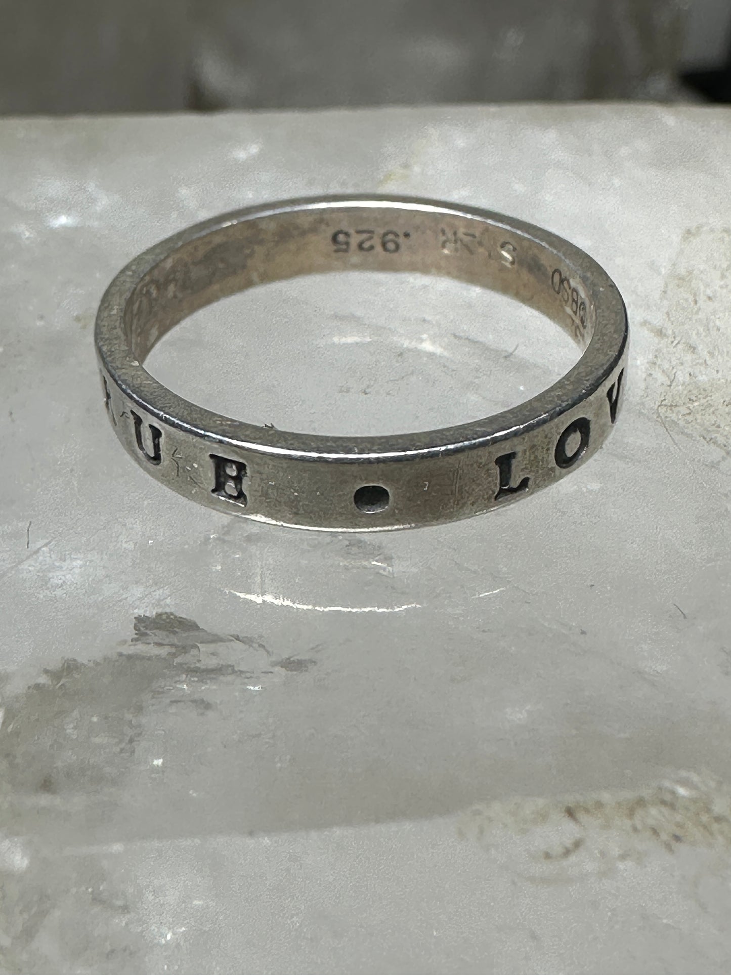 True Love Waits ring word band size 7 sterling silver women