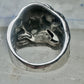 Lady Face Ring with Flower Art Deco Style Sterling Silver - Size 7