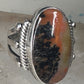 Agate ring southwest tribal sterling silver size 5 women