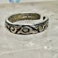 Toe ring scroll design floral band size 3 adj sterling silver women girls