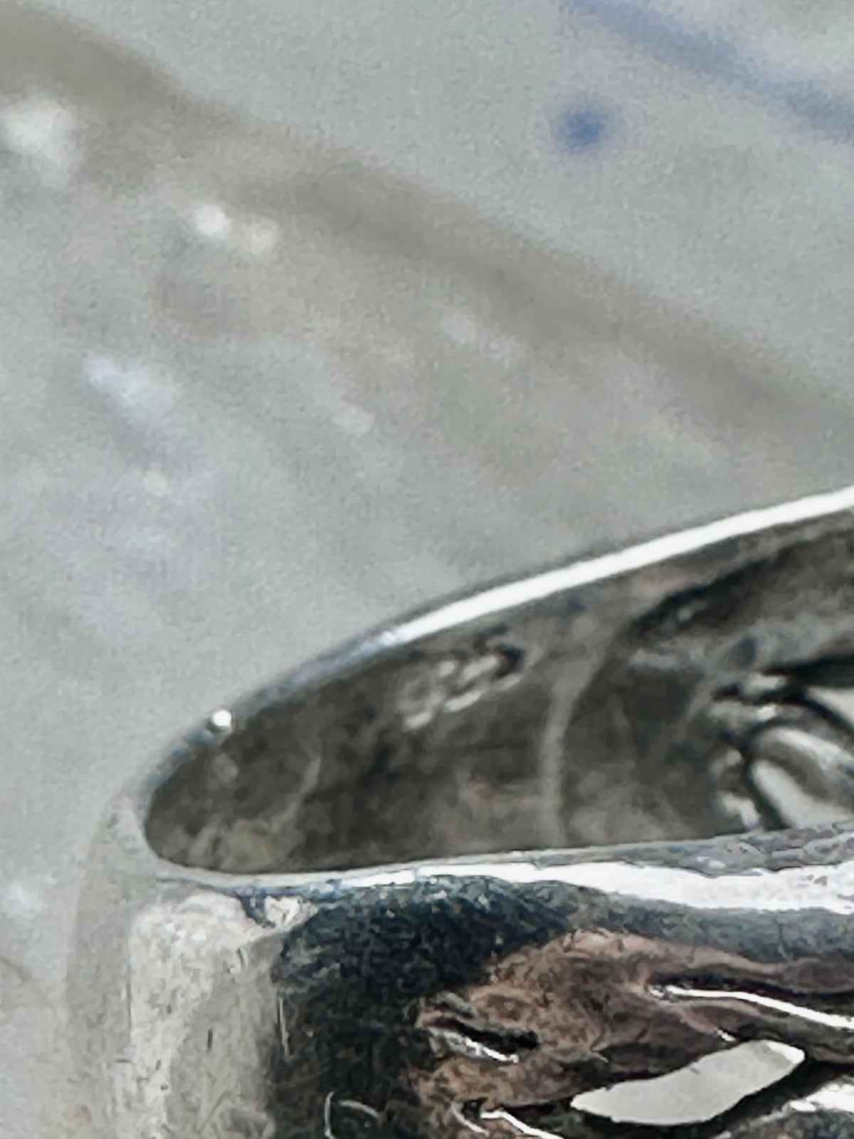 Lady Face Ring with Flower Art Deco Style Sterling Silver - Size 7