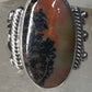 Agate ring southwest tribal sterling silver size 5 women