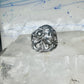 Lady Face Ring with Flower Art Deco Style Sterling Silver - Size 7