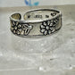 Toe ring flower band design floral size 3 adj sterling silver women girls