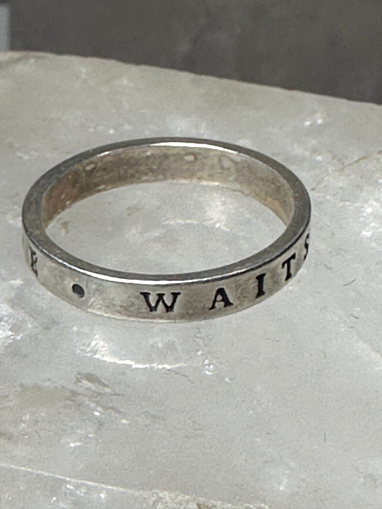 True Love Waits ring word band size 7 sterling silver women