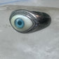 Eye ring blue eyeball band size 7 sterling silver women men