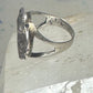 Lady face ring Floral Art Deco figurative size 7 sterling silver women
