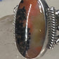 Agate ring southwest tribal sterling silver size 5 women