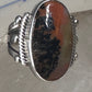 Agate ring southwest tribal sterling silver size 5 women