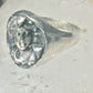 Classical face ring Art Deco figurative size 9 sterling silver women