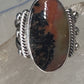 Agate ring southwest tribal sterling silver size 5 women