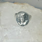 Classical face ring Art Deco figurative size 9 sterling silver women