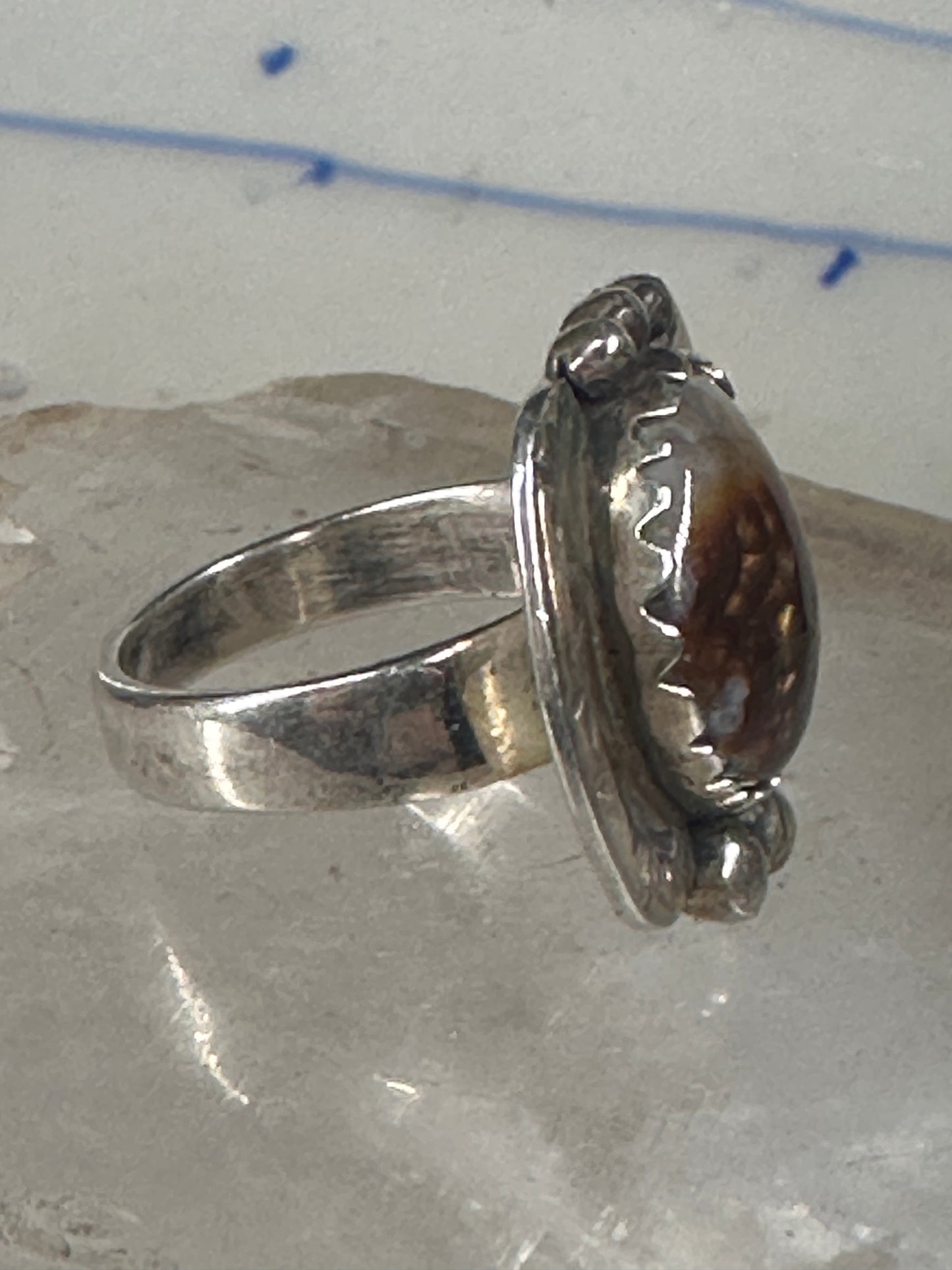 Fire Agate ring Navajo tribal sterling silver size 6.25 women