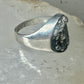 Classical face ring Art Deco figurative size 9 sterling silver women