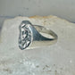 Classical face ring Art Deco figurative size 9 sterling silver women