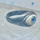 Eye ring blue eyeball band size 7 sterling silver women men