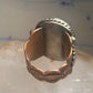 Turquoise ring Navajo sterling silver size 10.75  copper band scalloped  women men